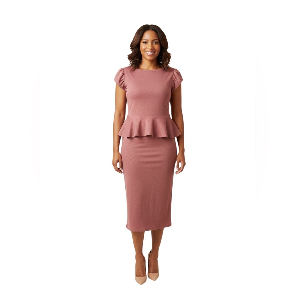 Burgundy Peplum Dress